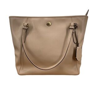 Coach‎ Peyton Top Zip Saffiano Leather Tote Bag Light Grey/Beige